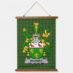 Irisches Rooney oder O_Rooney Wappen Familienwappe Wandteppich Mit Holzrahmen
