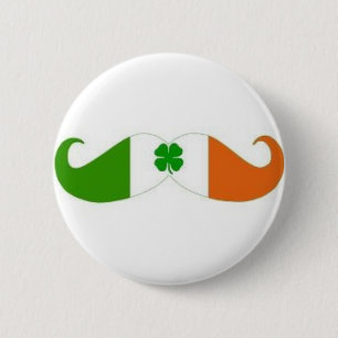 Irisches Schnurrbart-Abzeichen Button