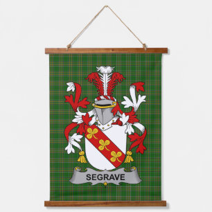 Irisches Segrave-Wappen Familienwappen Wandteppich Mit Holzrahmen