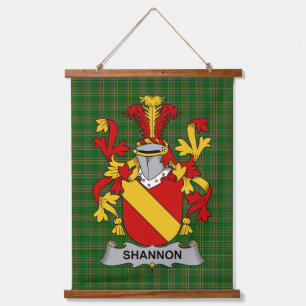Irisches Shannon-Wappen Familienwappen Wandteppich Mit Holzrahmen