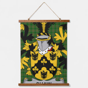 Irisches Shaw-Wappen Familienwappen Wandteppich Mit Holzrahmen