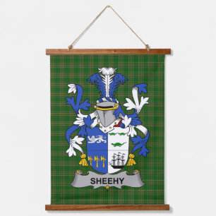 Irisches Sheehy oder McSheehy Wappen Familienwappe Wandteppich Mit Holzrahmen