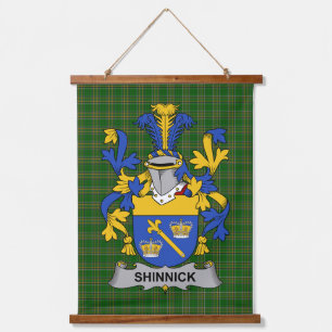 Irisches Shinnick-Wappen Familienwappen Wandteppich Mit Holzrahmen
