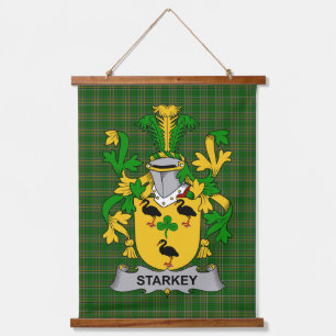 Irisches Starkey-Wappen Familienwappen Wandteppich Mit Holzrahmen
