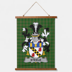 Irisches Steele-Wappen Familienwappen Wandteppich Mit Holzrahmen