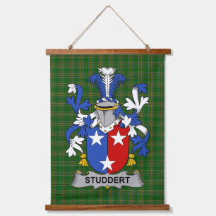 Irisches Studdert-Wappen Familienwappen Wandteppich Mit Holzrahmen