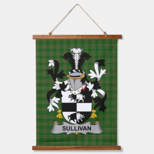 Irisches Sullivan oder O_Sullivan (Beare) Wappen Wandteppich Mit Holzrahmen