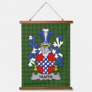 Irisches Taaffe-Wappen Familienwappen Wandteppich Mit Holzrahmen