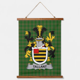 Irisches Tallant oder Tallon Wappen Familienwappen Wandteppich Mit Holzrahmen
