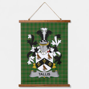Irisches Tallis-Wappen Familienwappen Wandteppich Mit Holzrahmen