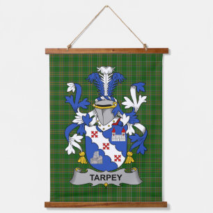 Irisches Tarpey-Wappen Familienwappen Wandteppich Mit Holzrahmen