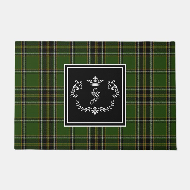 Irisches Tartan-Monogramm Fußmatte (Vorderseite)