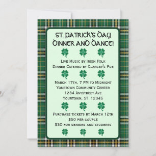 Irisches Tartan St. Patrick's Day Einladung