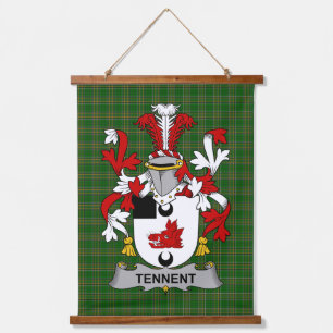 Irisches Tennent Wappen Familienwappen Wandteppich Mit Holzrahmen