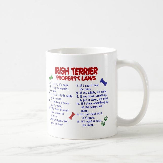 IRISCHES TERRIER-Eigentums-Gesetze 2 Kaffeetasse (Rechts)