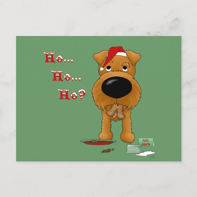 Irisches Terrier-Weihnachten Feiertagspostkarte (Vorderseite)