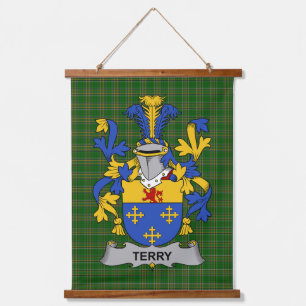 Irisches Terry-Wappen Familienwappen Wandteppich Mit Holzrahmen