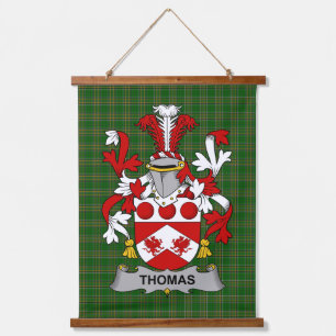 Irisches Thomas-Wappen Familienwappen Wandteppich Mit Holzrahmen