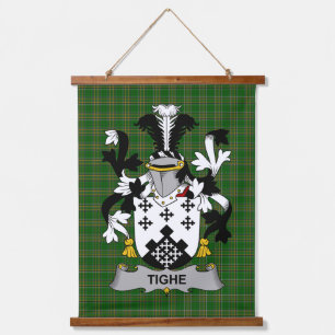 Irisches Tighe oder O_Teague Wappen Familienwappen Wandteppich Mit Holzrahmen