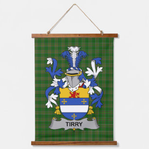 Irisches Tirry-Wappen Familienwappen Wandteppich Mit Holzrahmen