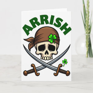 Irisches Totenkopf-Grafik-Irisch-Karte Karte