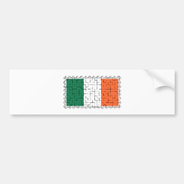Irisches Tricolour Autoaufkleber (Vorne)