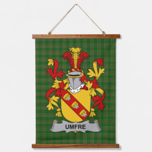Irisches Umfre-Wappen Familienwappen Wandteppich Mit Holzrahmen