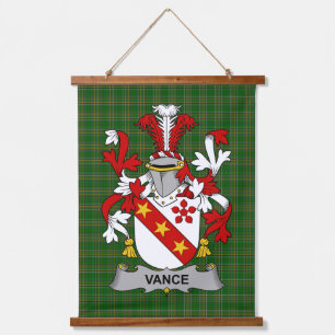 Irisches Vance-Wappen Familienwappen Wandteppich Mit Holzrahmen