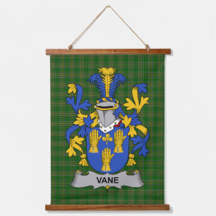 Irisches Vane-Wappen Familienwappen Wandteppich Mit Holzrahmen