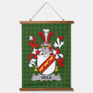 Irisches Veile oder Veale Wappen Familienwappen Wandteppich Mit Holzrahmen