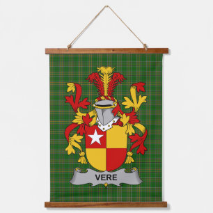 Irisches Vere-Wappen Familienwappen Wandteppich Mit Holzrahmen