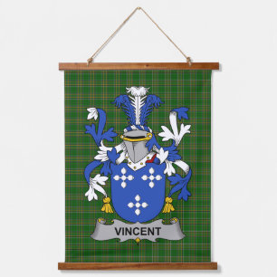 Irisches Vincent-Wappen Familienwappen Wandteppich Mit Holzrahmen