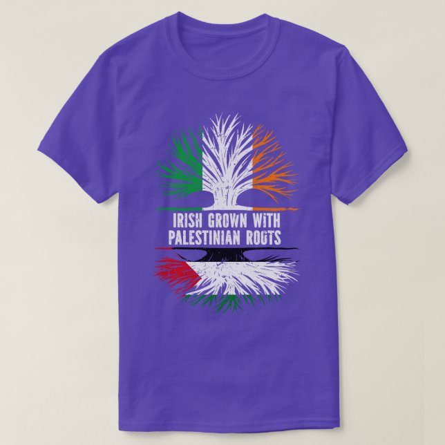 Irisches Wachstum mit palästinensischer Roots-Irla T-Shirt (Design vorne)