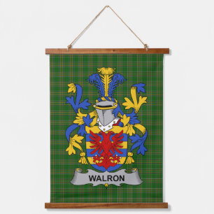 Irisches Walron-Wappen Familienwappen Wandteppich Mit Holzrahmen