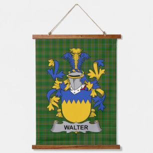 Irisches Walter Wappen Familienwappen Wandteppich Mit Holzrahmen