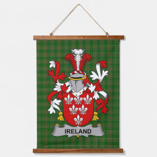 Irisches Wappen Familienwappen Wandteppich Mit Holzrahmen
