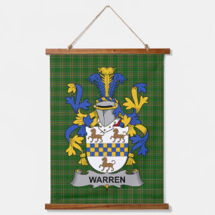 Irisches Wappen Warren Familienwappen Wandteppich Mit Holzrahmen