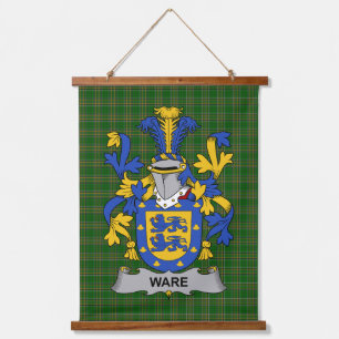 Irisches Waren-Wappen Familienwappen Wandteppich Mit Holzrahmen