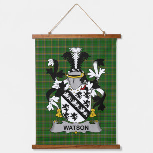 Irisches Watson Wappen Familienwappen Wandteppich Mit Holzrahmen
