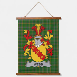 Irisches Webb-Wappen Familienwappen Wandteppich Mit Holzrahmen