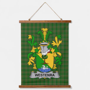 Irisches Westenra-Wappen Familienwappen Wandteppich Mit Holzrahmen