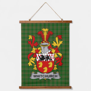 Irisches Whitchurch-Wappen Familienwappen Wandteppich Mit Holzrahmen