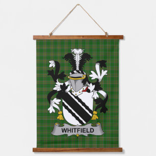 Irisches Whitfield-Wappen Familienwappen Wandteppich Mit Holzrahmen