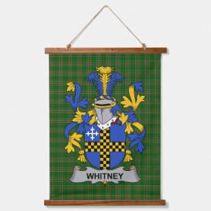 Irisches Whitney-Wappen Familienwappen Wandteppich Mit Holzrahmen