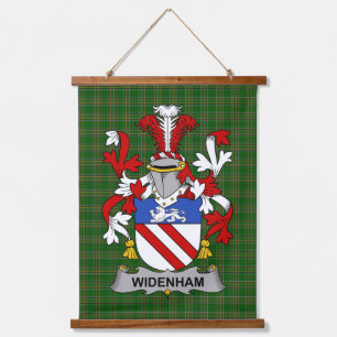Irisches Widenham-Wappen Familienwappen Wandteppich Mit Holzrahmen