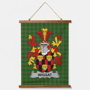 Irisches Wiggat-Wappen Familienwappen Wandteppich Mit Holzrahmen