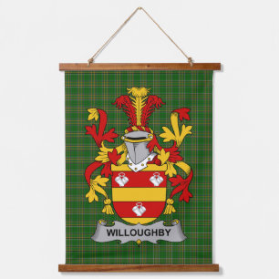 Irisches Willoughby Wappen Familienwappen Wandteppich Mit Holzrahmen