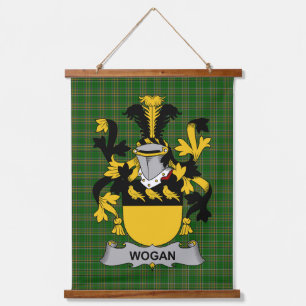Irisches Wogan Wappen Familienwappen Wandteppich Mit Holzrahmen
