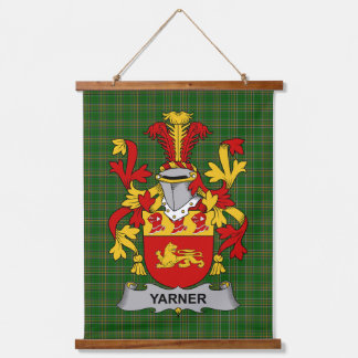 Irisches Yarner-Wappen Familienwappen Wandteppich Mit Holzrahmen