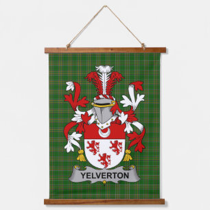 Irisches Yelverton-Wappen Familienwappen Wandteppich Mit Holzrahmen